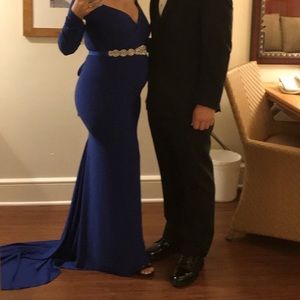 Royal blue maternity gown